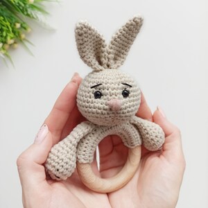 Crochet baby rattle pattern, bunny amigurumi pattern image 6