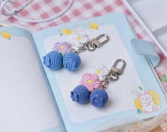 Crochet Blueberry Keychain: Handmade Amigurumi Bag Charm