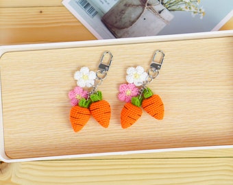 Crochet Carrot Keychain: Handmade Amigurumi Bag Charm