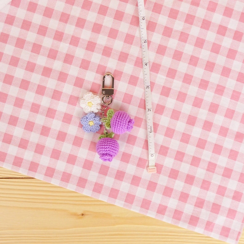 Crochet Blueberry Keychain: Handmade Amigurumi Bag Charm image 5