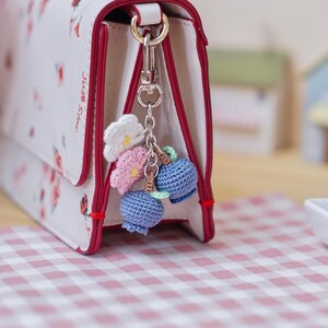 Crochet Blueberry Keychain: Handmade Amigurumi Bag Charm image 8