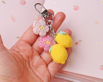 Crochet Lemon Keychain: Handmade Amigurumi Bag Charm