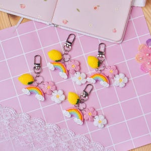 Rainbow Crochet Keychain: Handmade Amigurumi Bag Charm