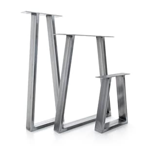 Industrial Trapezium Table Legs - Sturdy and Stylish Foundation for Your DIY Project. Robust Steel Construction made from 75x25mm. Sets of 2