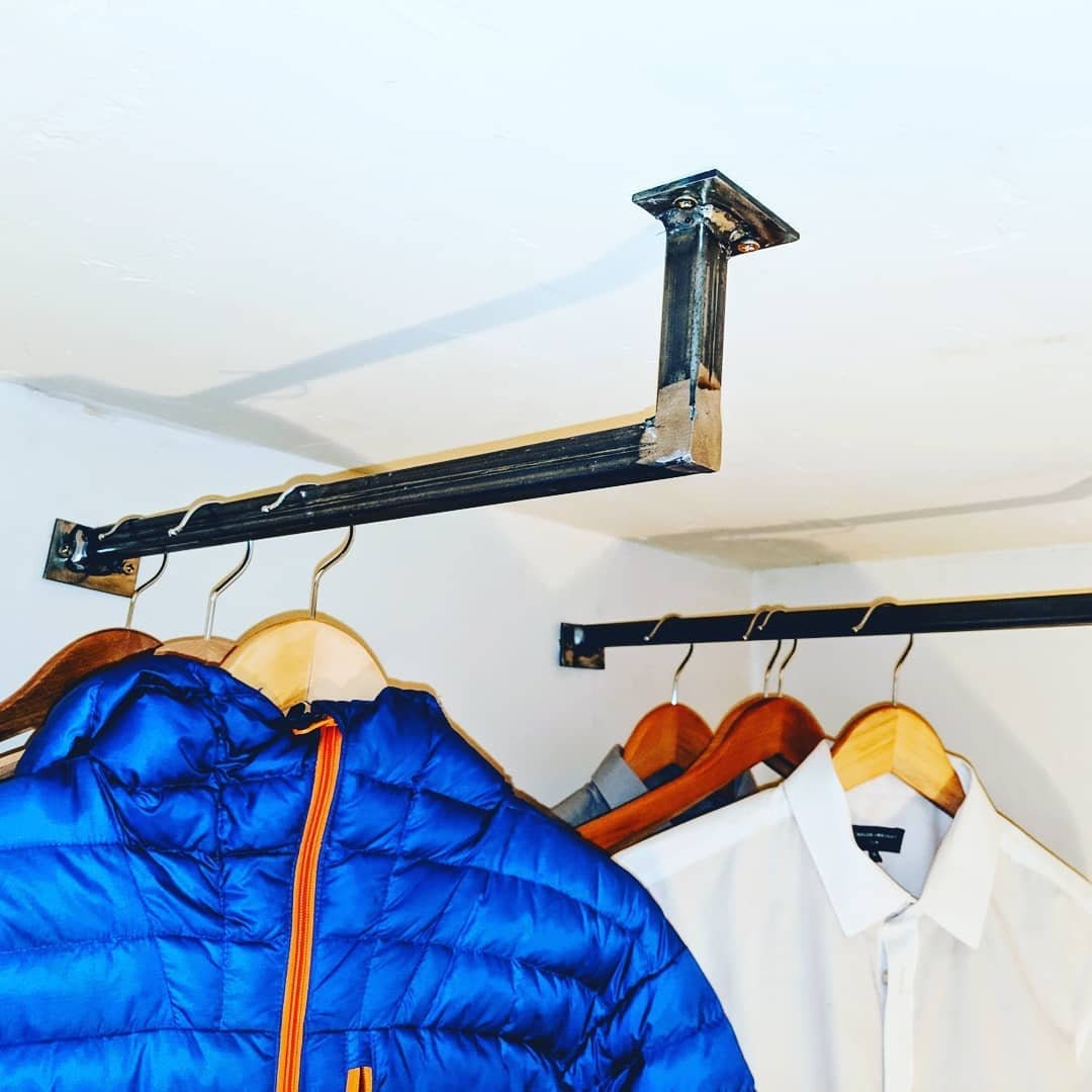 Bespoke Industrial hanging rail Handmade clothes rail metal Etsy