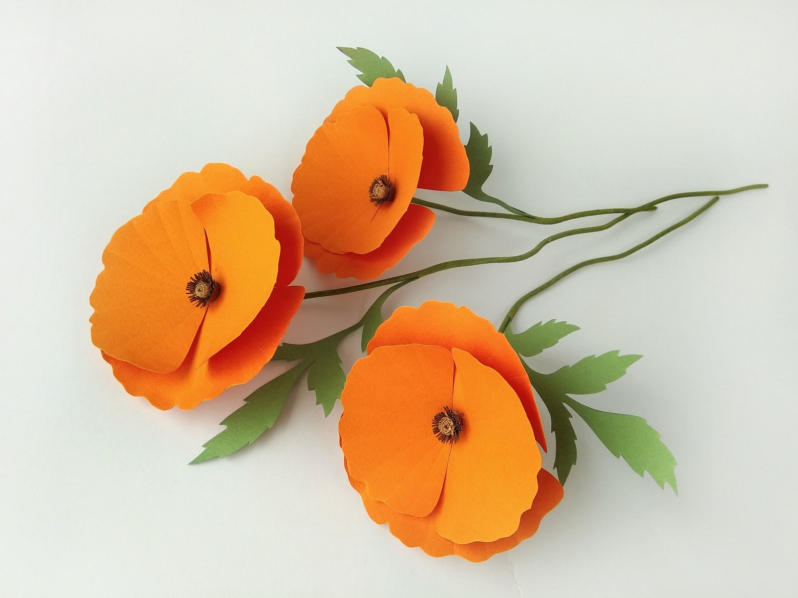 Easy paper flower tutorial Poppy flower template Poppy decor Etsy