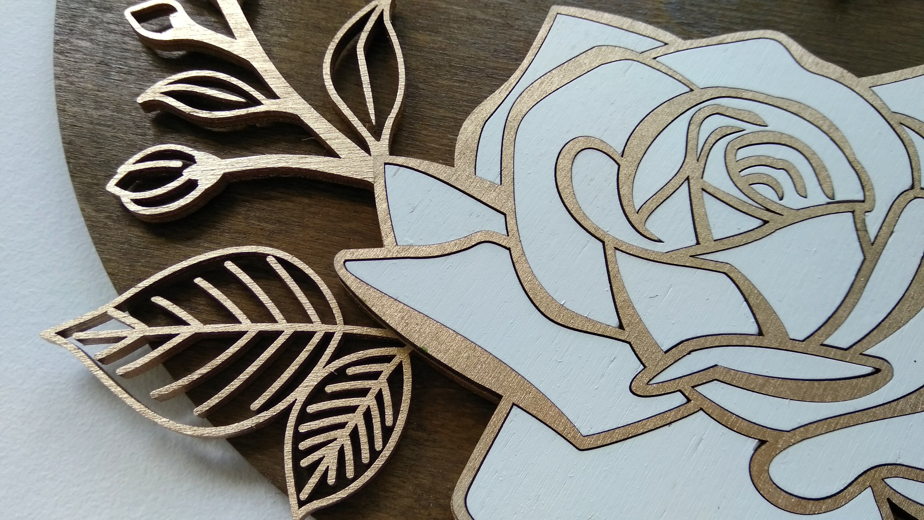 Rose SVG Laser Cut File Floral Corner Baby Nursery Sign Etsy