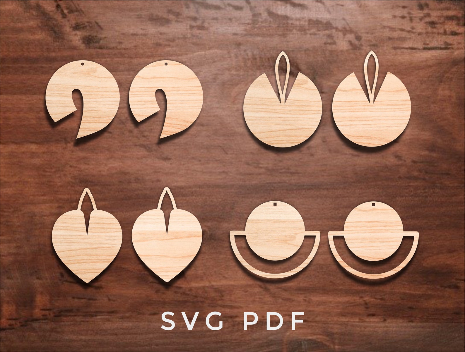 Download Earrings SVG bundle Minimalist earrings Earrings template | Etsy