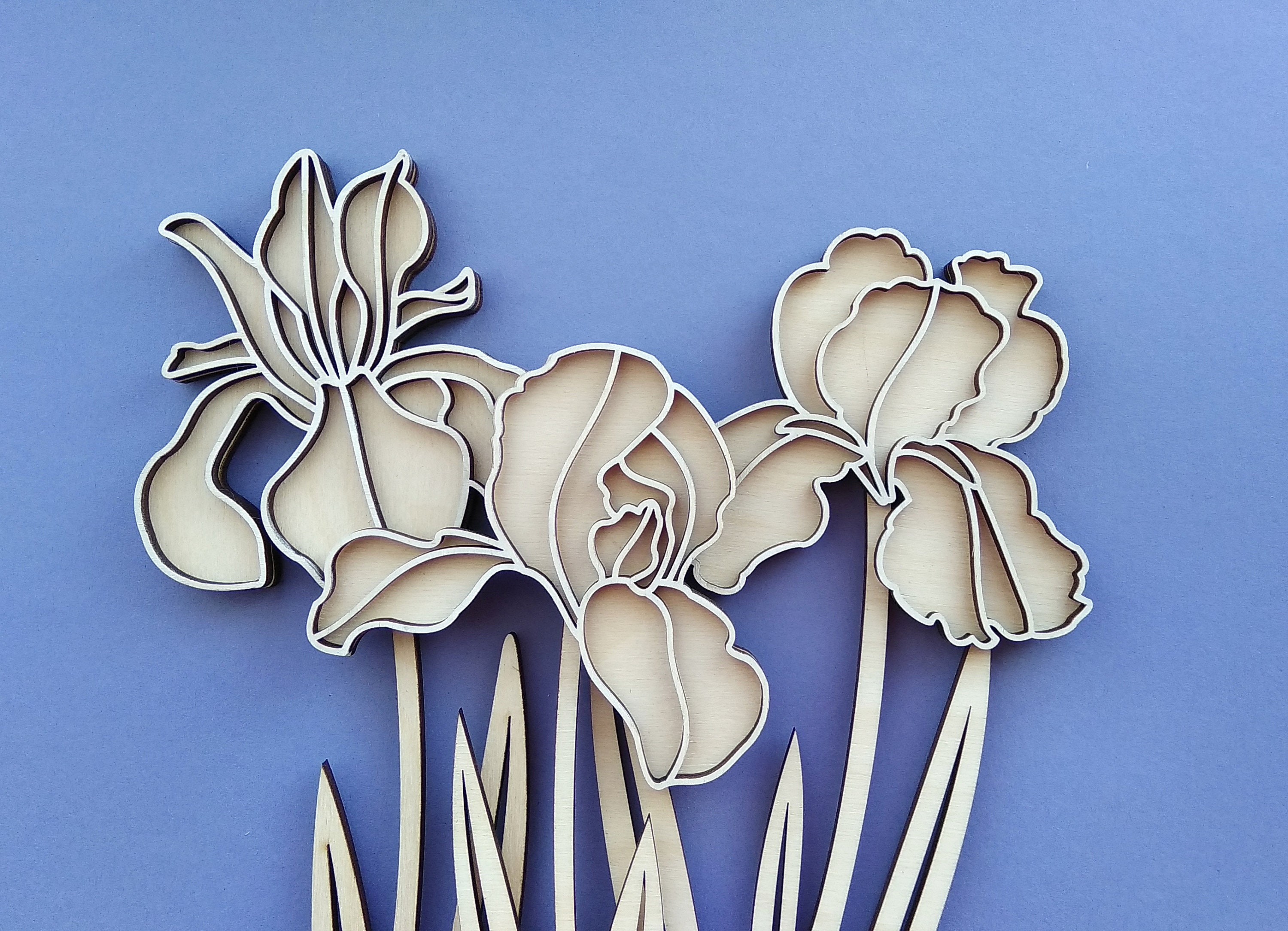Iris SVG laser cut flower Iris vector digital download design Etsy
