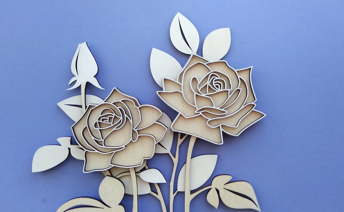 Roses bouquet SVG Fichier découpé au laser Modèles découpés | Etsy