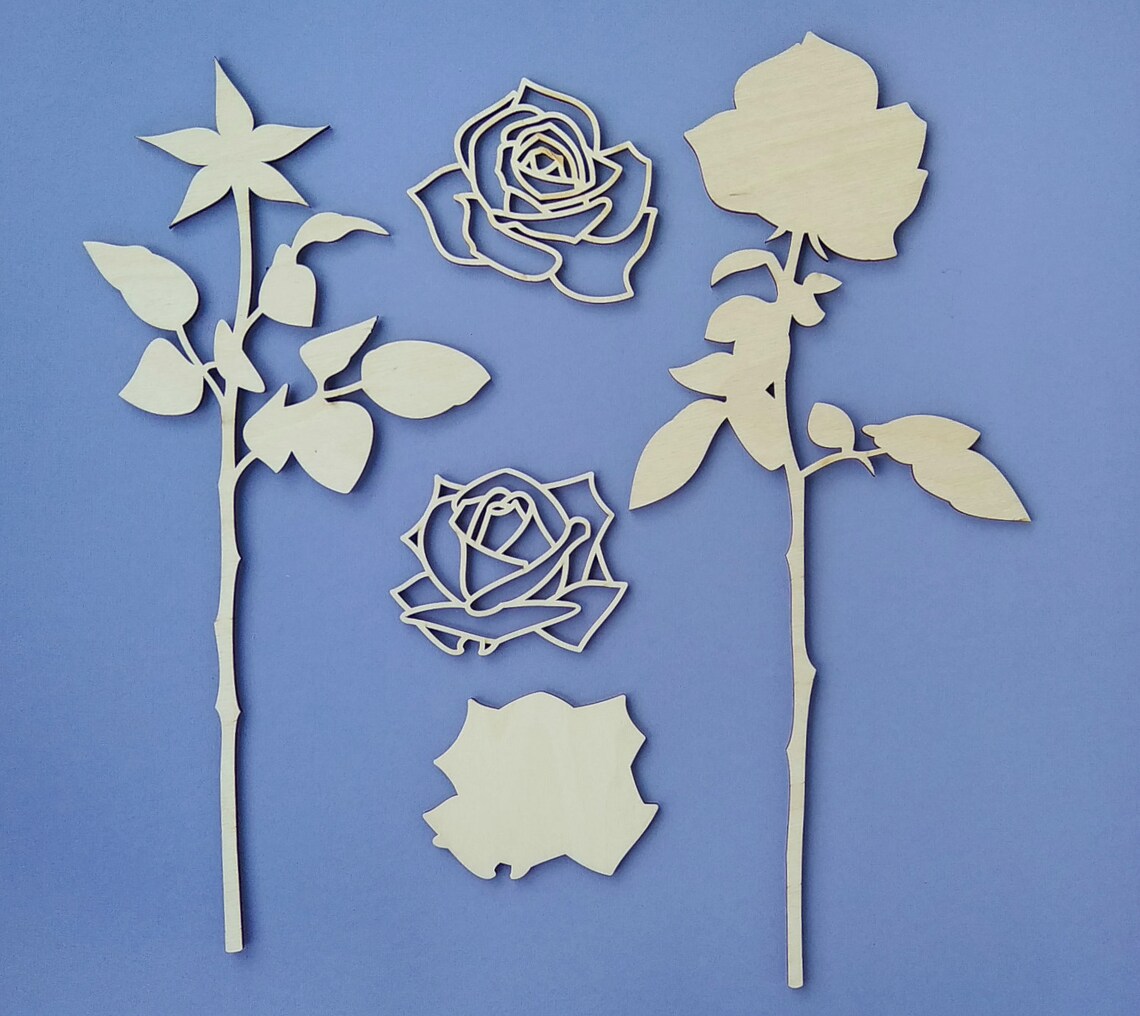 Roses SVG PDF Laser cut flowers Laser cut templates Roses Etsy