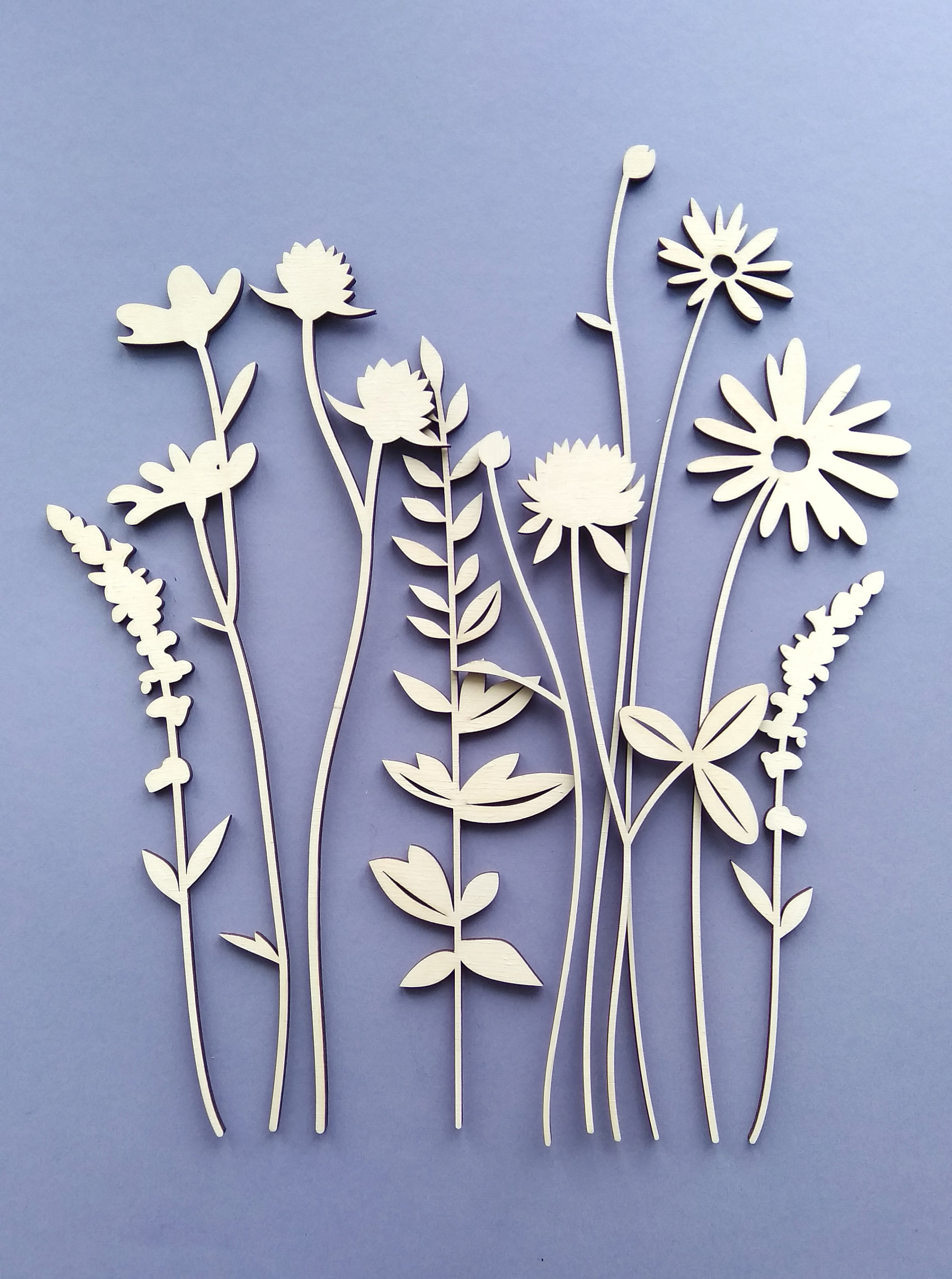 Wildflower SVG Laser cut flowers Wildflower vector Digital Etsy