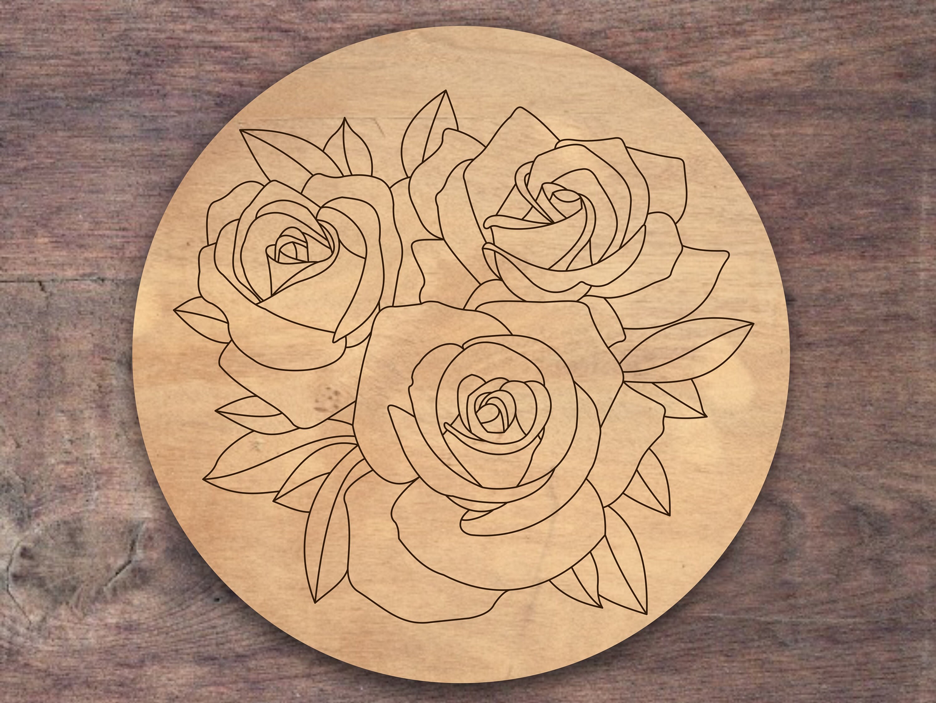 Laser engrave file Rose floral file SVG Floral DIY paint Etsy
