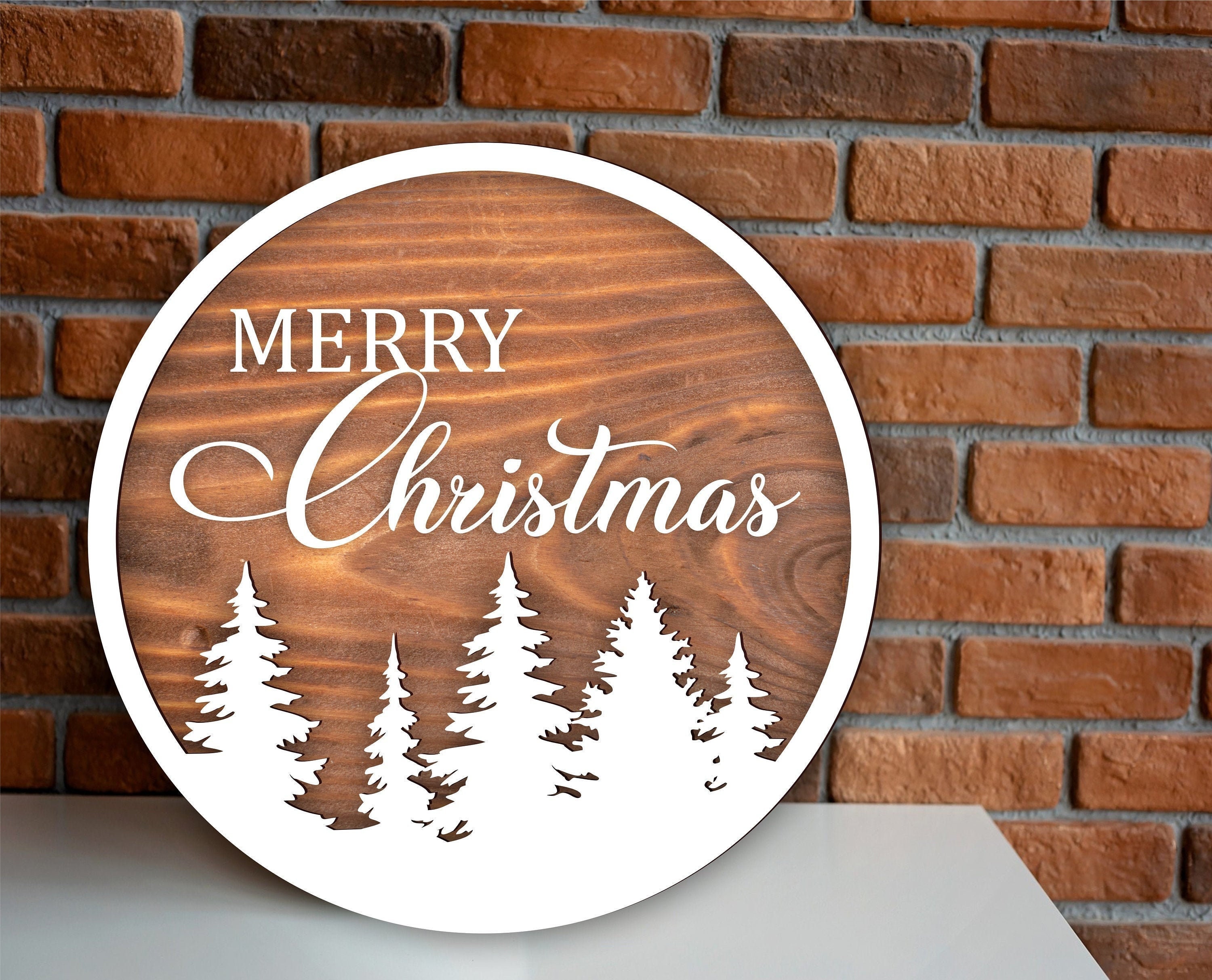 Merry Christmas SVG Laser cut file Farmhouse sign Winter | Etsy