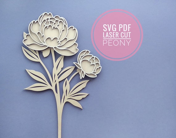 Download Peonies Vector Laser Cut Flowers Peonies Svg Peony Digital Etsy