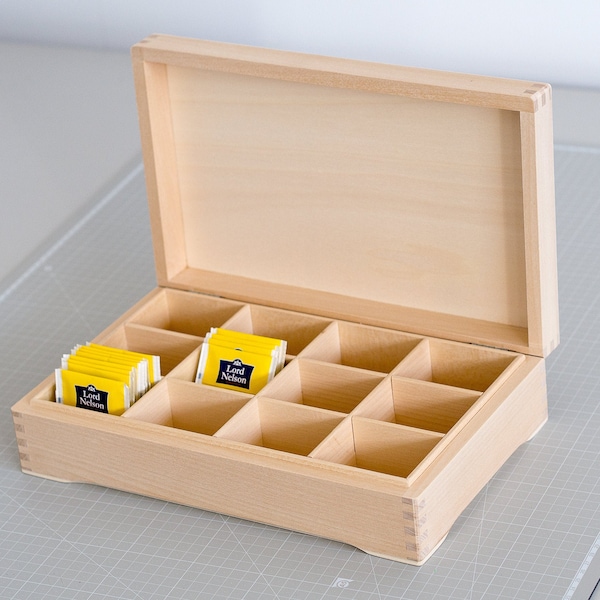 Wooden Tea Box Etsy