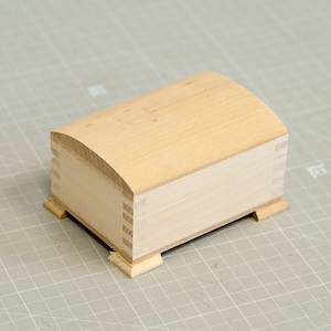 Wooden Box Unfinished Wooden small chest with Interior Hinges #1611