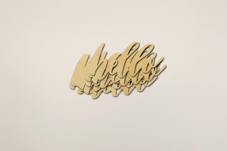 Blank Shape Wooden Pack Bundle Plywood Hobbies Set #1084 Hello Sign