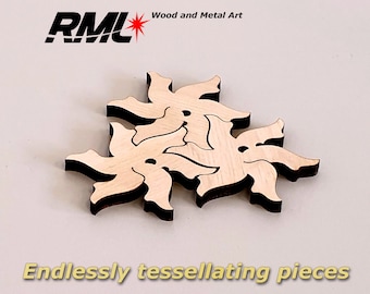 Tessellation Puzzle Pieces - Leggie - 10 pieces DYI Blank Shape Wooden Laser Cut Pack Bundle Plywood Hobbies Set #1505