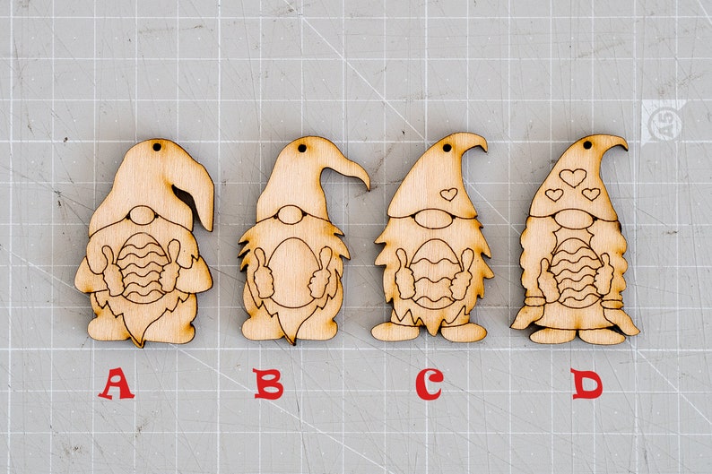 Easter Gnomes With Egg Laser Cut Unfinished Wooden Cutout Etsy