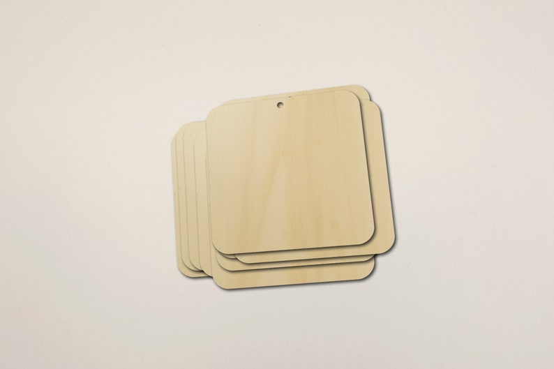Rounded Square Blank Shape Wooden Pack Bundle Plywood Hobbies Set #1014