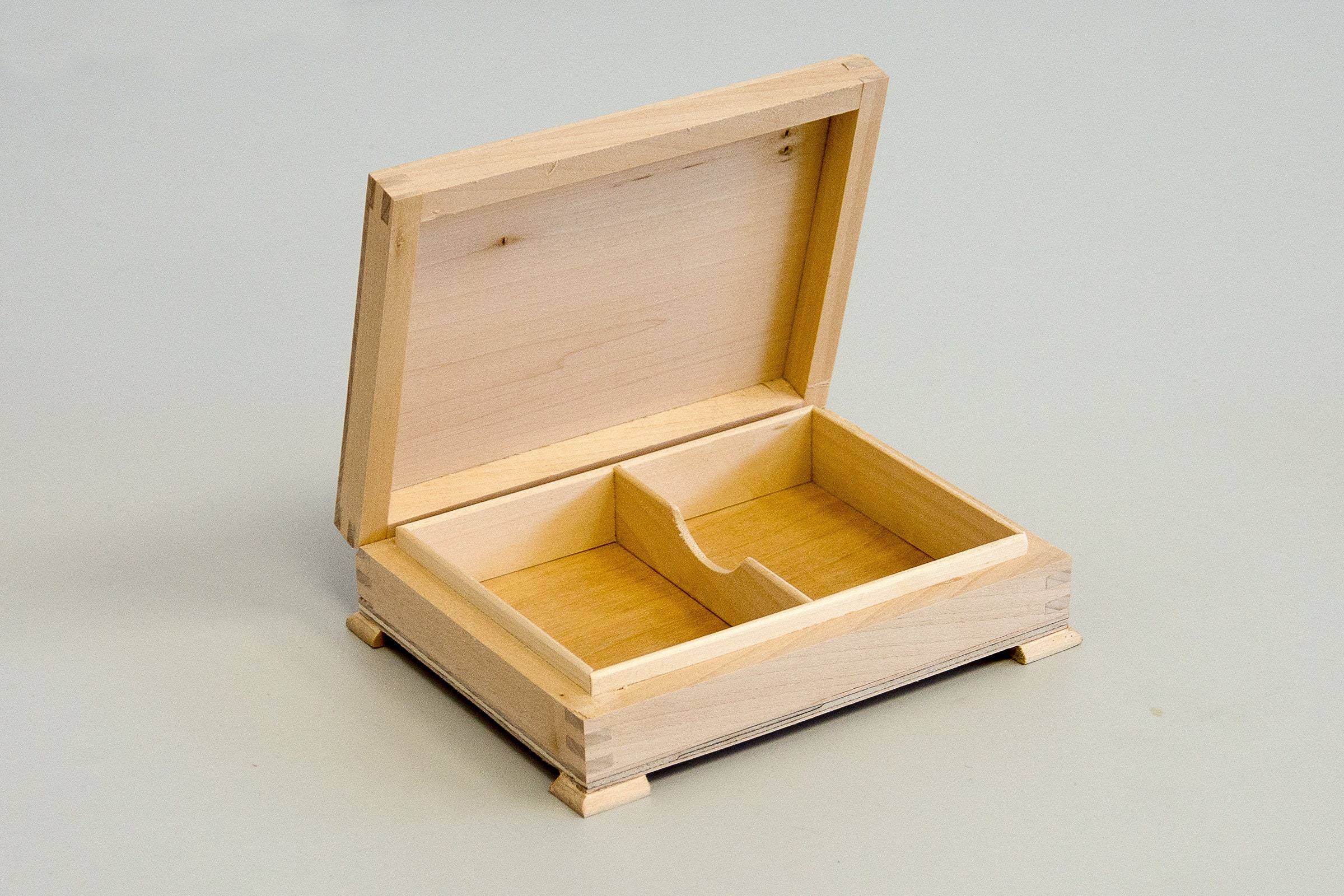 Playing Cards Box Unfinished Wooden With Interior Hinges 1605 Etsy