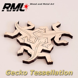 Tessellation Puzzle Teile - Geckos - 10 Stück Blanko Form Holz Pack Bündel Sperrholz Hobbys Set #1504