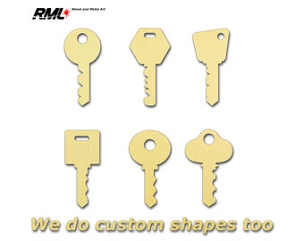 Keys - Laser Cut Unfinished Wooden Cutout Shape Blank Craft Supply Pack Bundle Set #1213