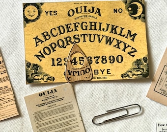 Mini Ouija Board Printable, Vintage Spirit Board, Dollhouse Miniature (Instant Download)