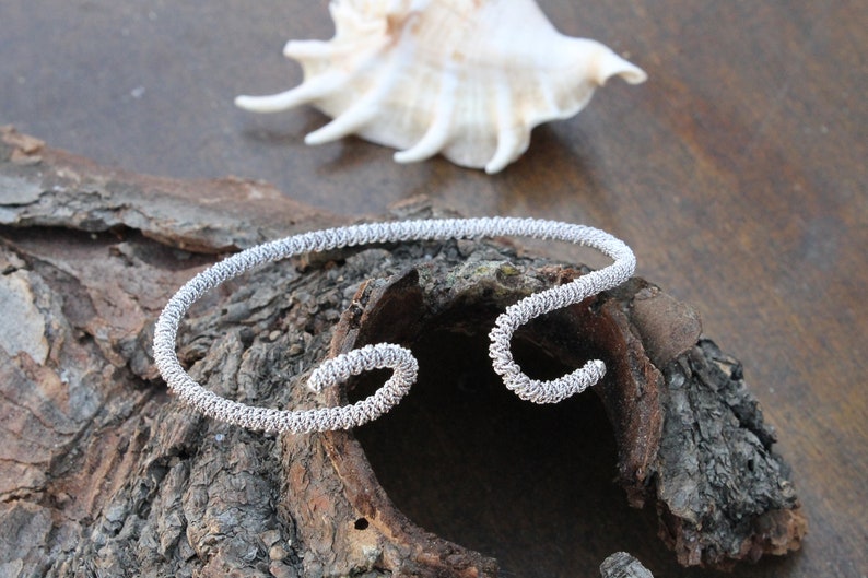 filigree Bridesmaid gift idea 925 silver bracelet twisted wire bracelet braid bracelet