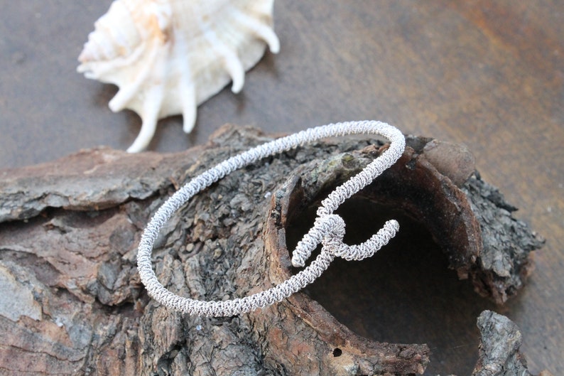 filigree Bridesmaid gift idea 925 silver bracelet twisted wire bracelet braid bracelet