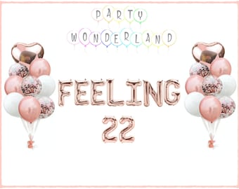 22nd Birthday Party Decorations Rose Gold Feeling 22 Birthday Decorations for Her Women with Im Feeling 22 Sash Cake Topper Fringe Curtains Feelin 22 Balloons