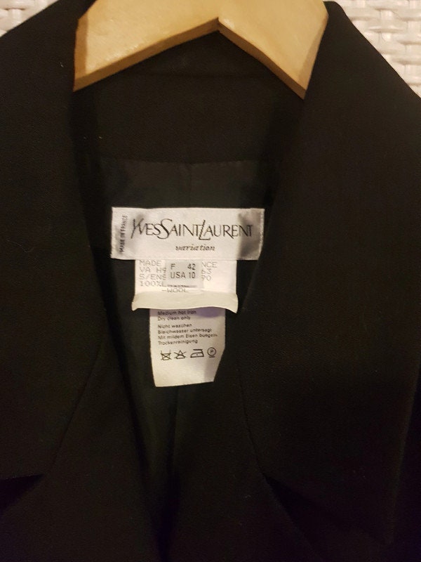 Vintage Yves Saint Laurent Wool Blazer, 80s Heart Button Jacket