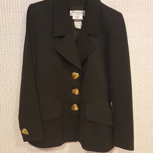 Rare Stunning Yves Saint Laurent 80s Wool Jacket With Heart Rare Stunning Yves Saint Laurent 80s Wool Jacket With Heart