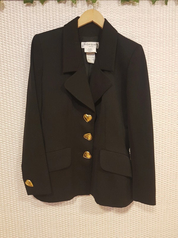 Rare Stunning Yves Saint Laurent 80s Wool Jacket With Heart Rare Stunning Yves Saint Laurent 80s Wool Jacket With Heart