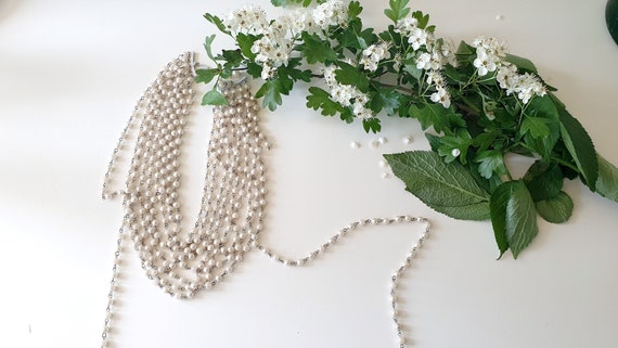 Stunning 80s multi layer pearl bead neckalce - var