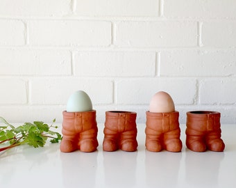 Four stunning unique legs vintage egg cups / holders - mid century - rare