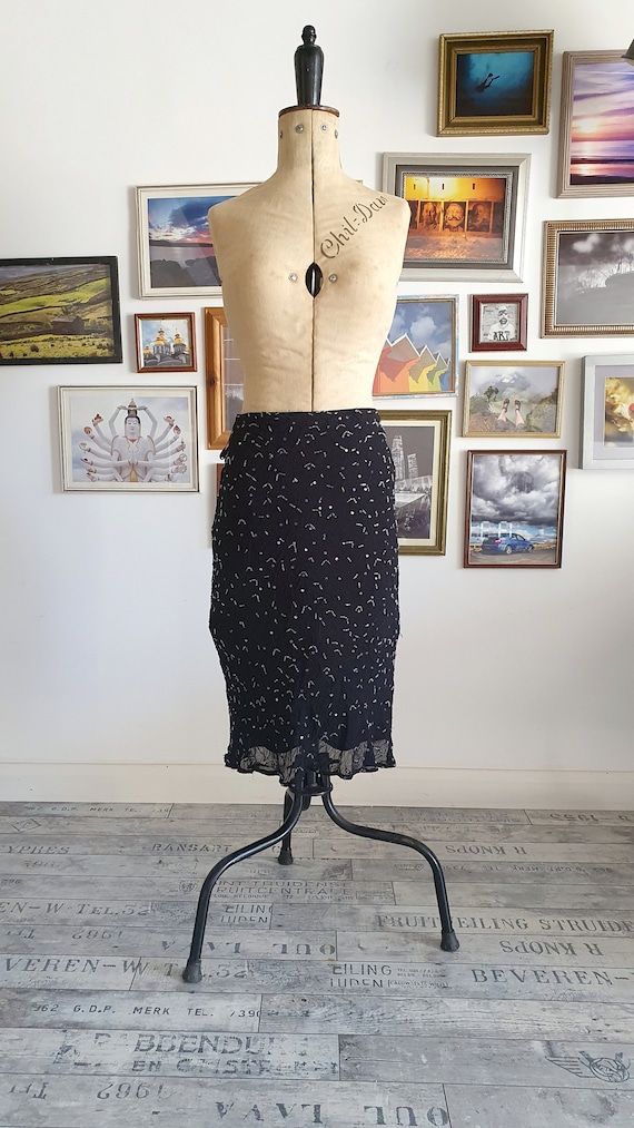 Black Karavan vintag embellished beaded bias cut s
