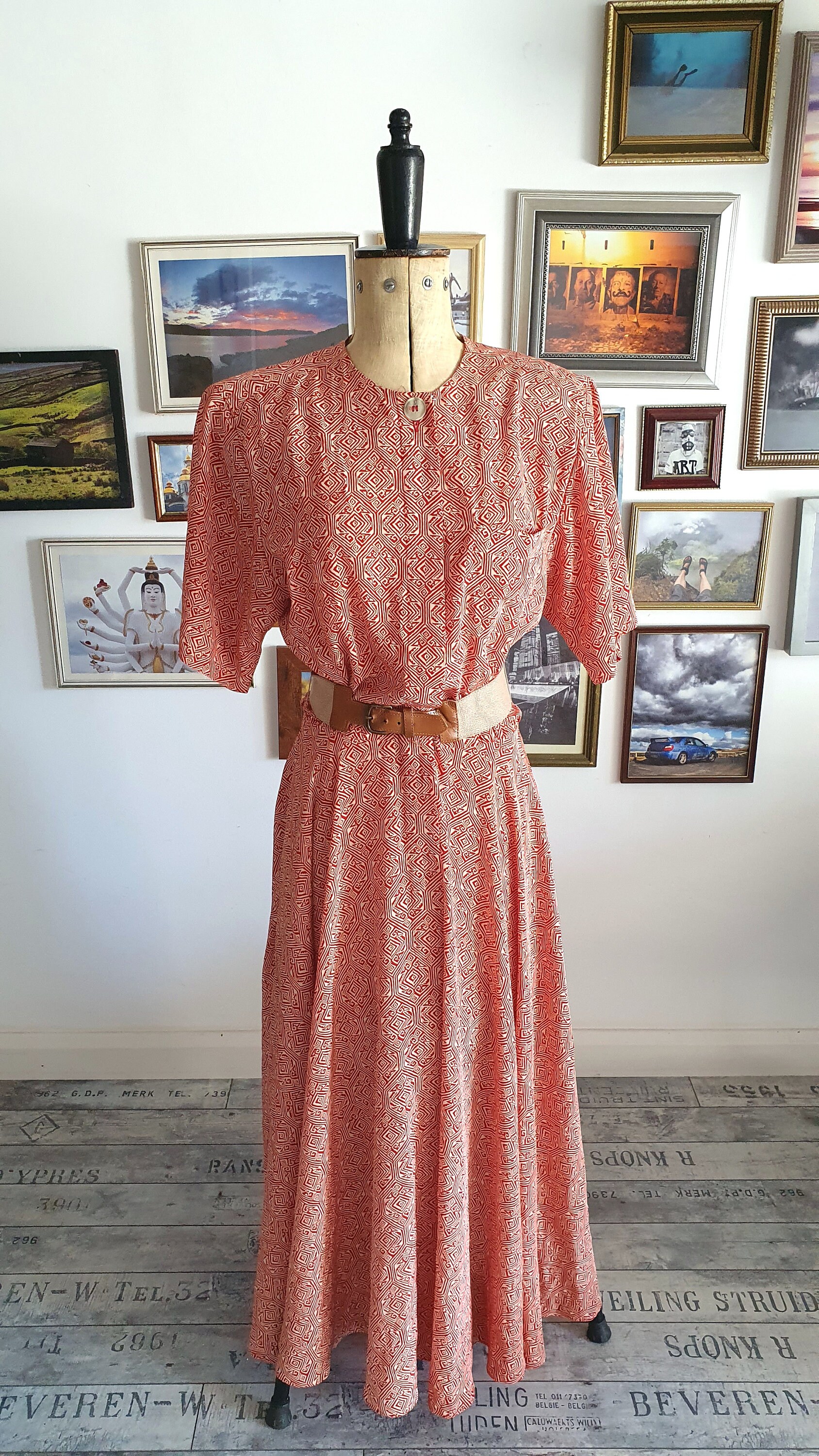 Liz Claiborne Vintage Maxi Pattern Button Down Dress With Etsy UK