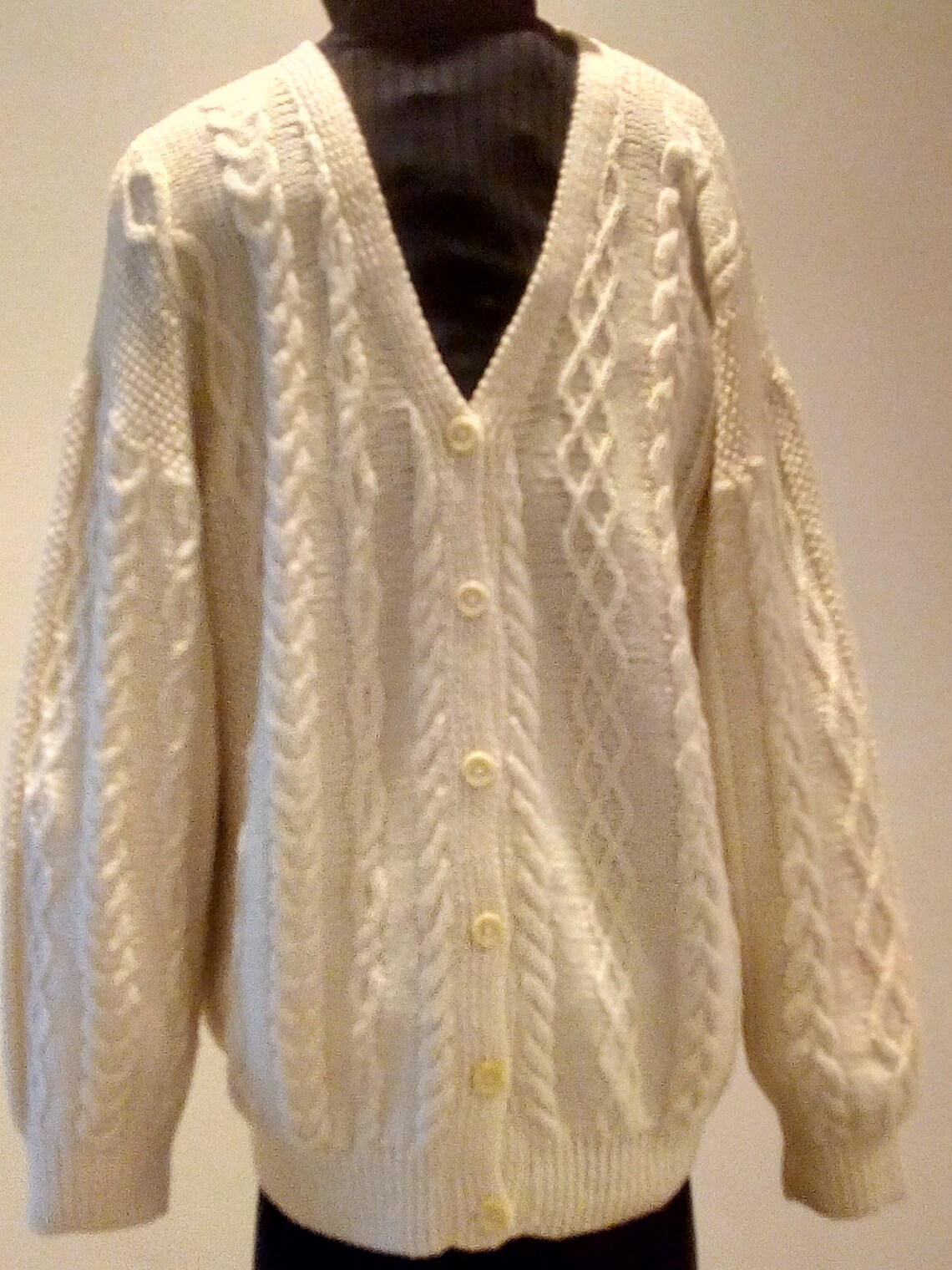 Hand Knitted in Scotland. Aran Style Cardigan in Pure New | Etsy