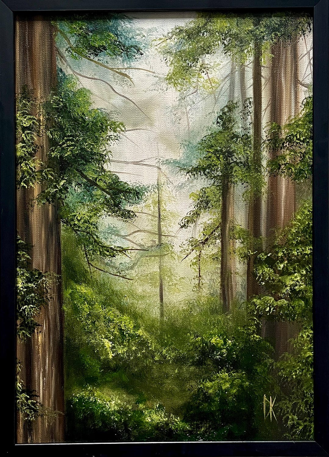 Dark Academia Forest Oil Painting…