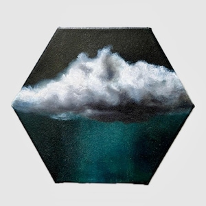 Burden of the Sky – Dipinto originale di nuvole 8x7 pollici / Arte murale strutturata / Opera d'arte di pioggia malinconica su carta / Regalo unico nel suo genere