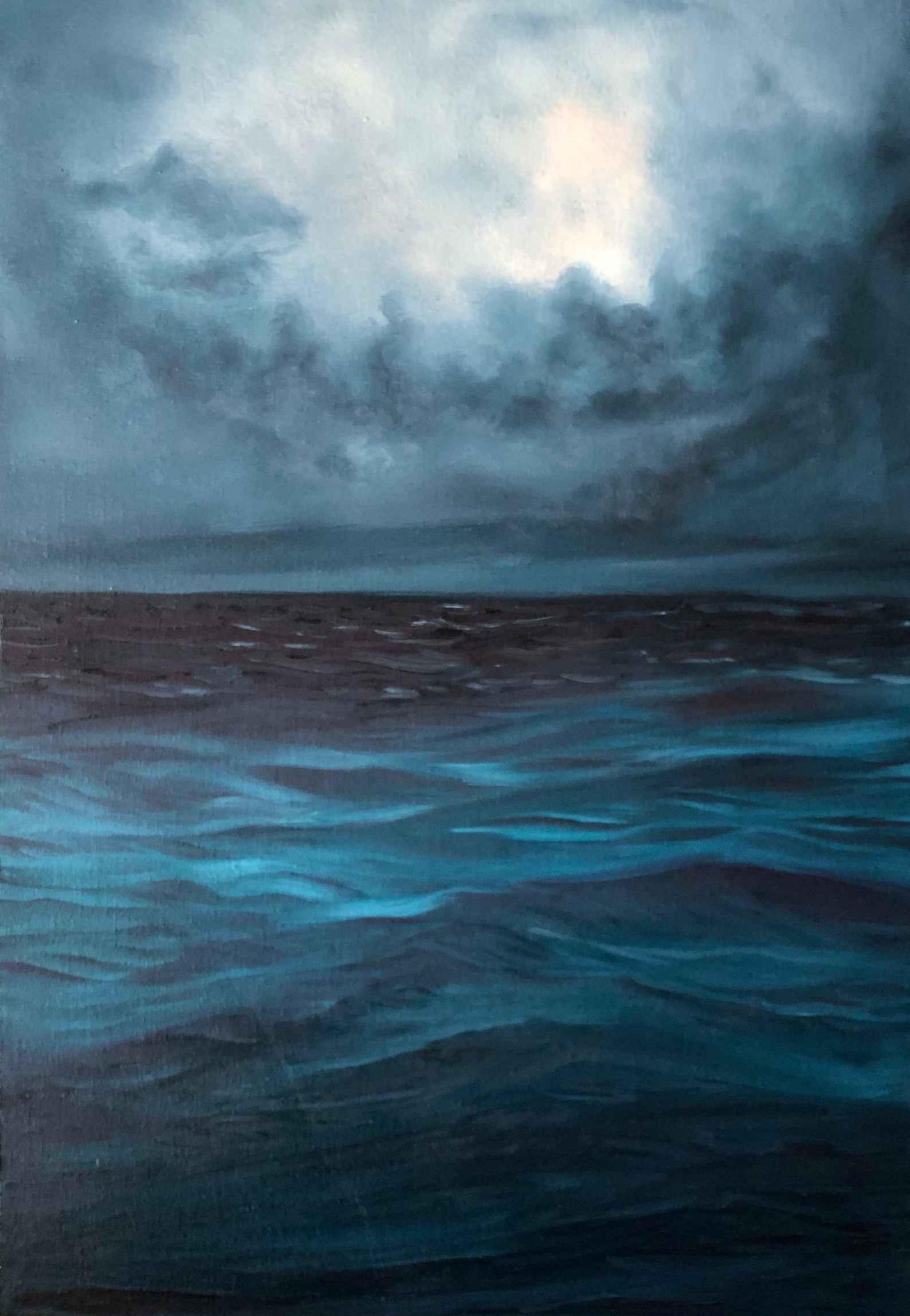 Stormy sea art original oil seascape 35x50 cm dark nature Etsy