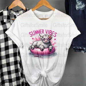 Summer Vibes Highland Cow PNG, Tumbler T-Shirt Sublimation Design, Cute Cow with Sunglasses Digital Download,Summer Animal Graphics