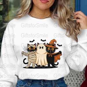 Halloween Cats PNG, Mummy, Ghost, Witch Cat Clipart, Cute Spooky Animals for DIY Crafts, Digital Download, Commercial Use
