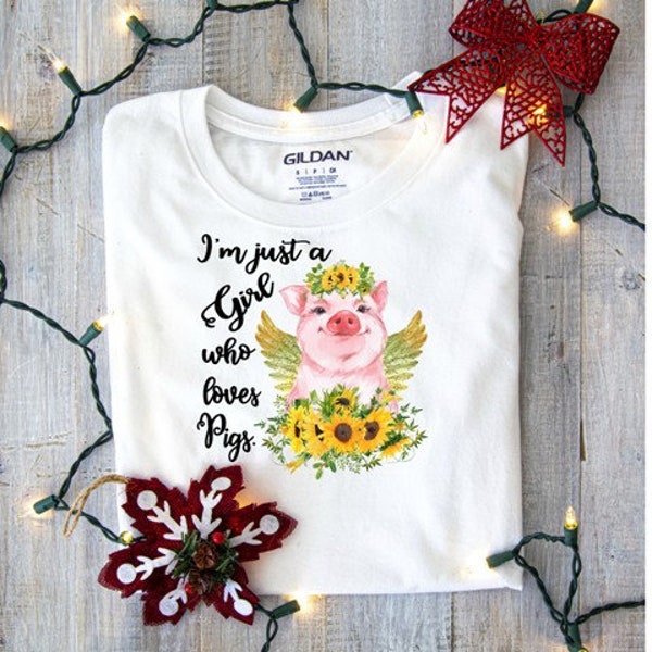 I'm the girl who loves pigs, sublimation digital download, png, template girl clothing, southern girl, western girl. floral, sunflower png