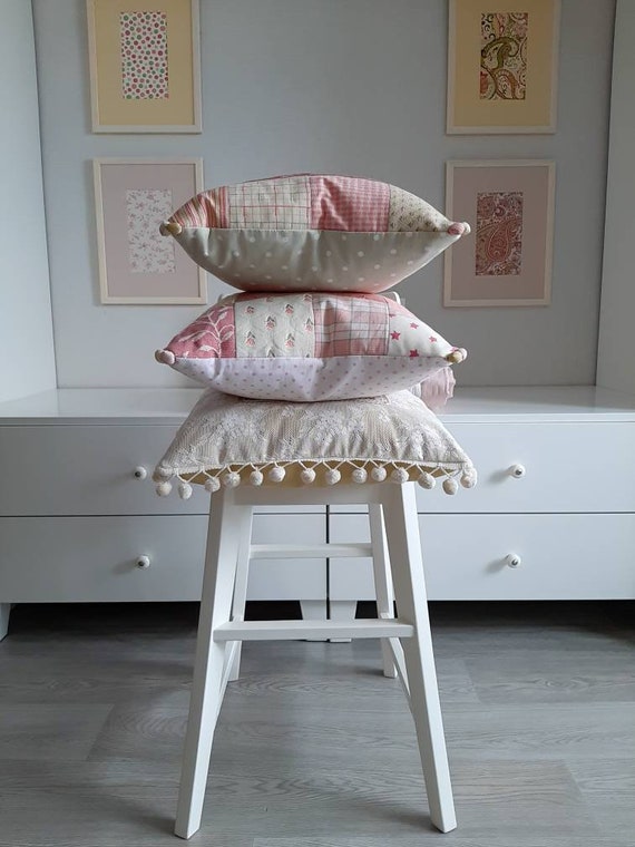 Floral Stripe Polka Dot Baby Pillow Shabby Chic Babygirl Etsy