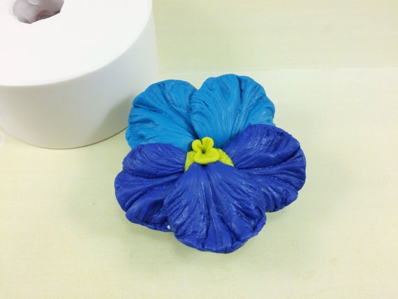 Violet candle silicone mold Pansy silicone mold Viola soap mold.