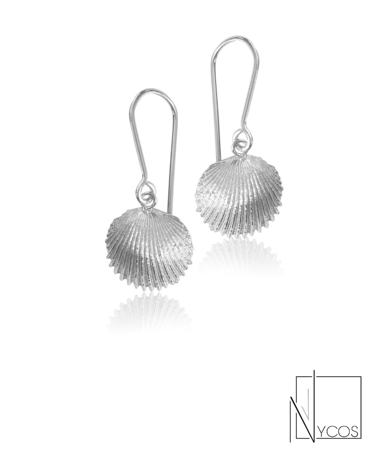 Silver seashells earrings