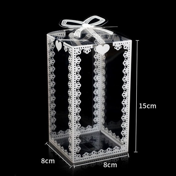 10Pcs Clear PVC Gift Box Cake Candy Packaging Transparent Boxes Wedding Favors 